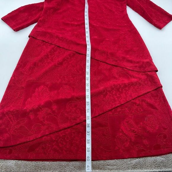 Connected Apparel LS Asymmetric Tiered Dress Size 10 - Picture 14 of 16